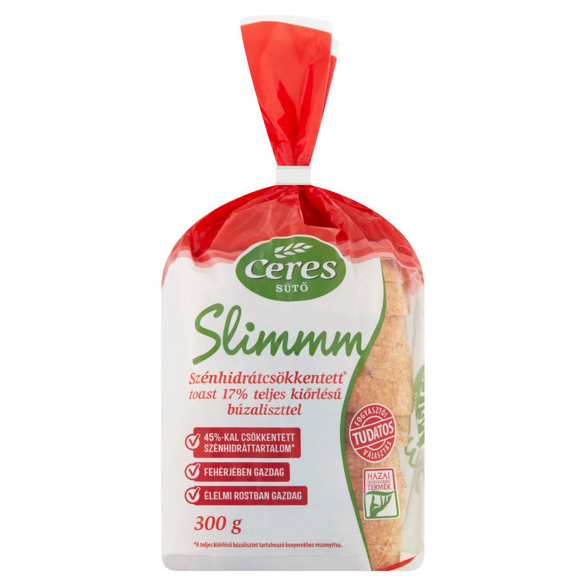 Slimmm szénhidrát csökkentett toast 17% teljes kiőrlésű búzaliszttel 300g